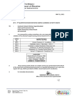 DM No. 168, S. 2021 AP 4 - 4th Quarter Division Initiated Sample Learning Activity Sheets