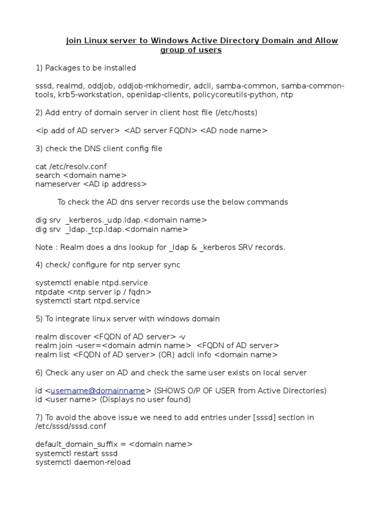 Linux AD Join | PDF | Active Directory | Domain Name System