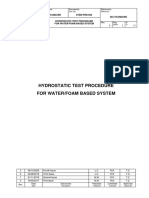 Hydrostatic Test Procedure For Water/Foam Based System