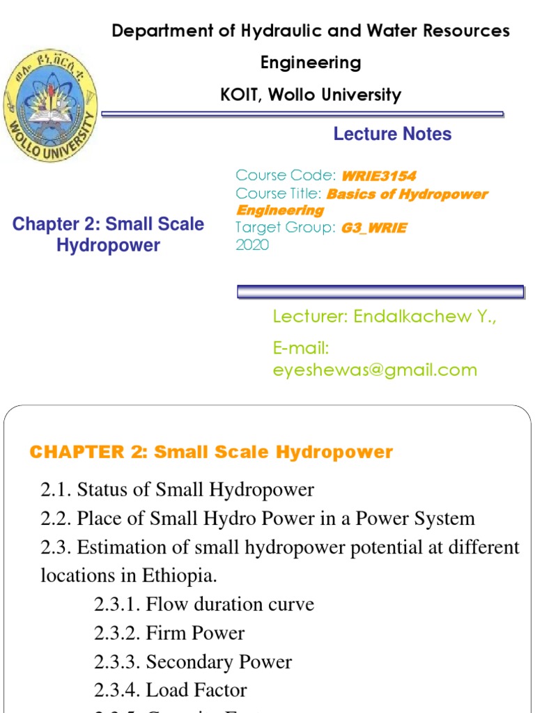 Lecturenote 1031404485KoiT BHPEn WRIE Chapter 2 Small Scale Hydropower ...