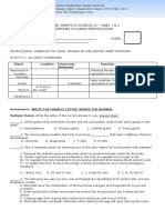 Answer Sheets in Science 10 - Week 1 & 2 Hormones in Human Reprodcution