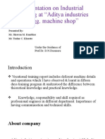 Presentation On Industrial Training at "Aditya Industries Engg. Machine Shop"