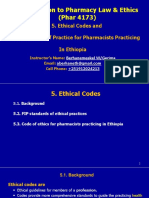 CH 5. Ethical Codes and CH 6. Standards of Practice For Pharmacists