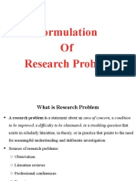 Formulation of Research Problem
