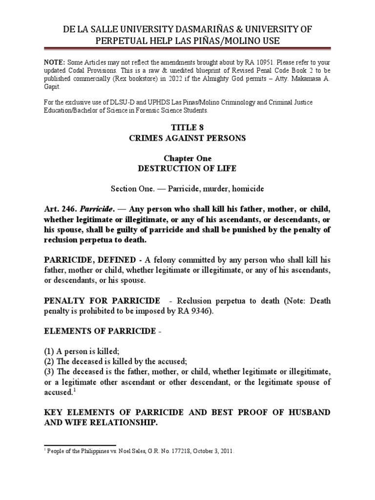 Rpc Book 2 Titles 8 9 Pdf Murder Crime Violence