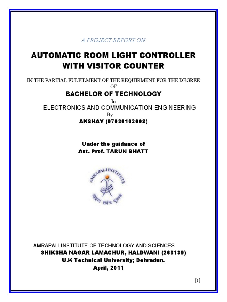 Automatic Room Light Controller Project | PDF | Relay | Microcontroller