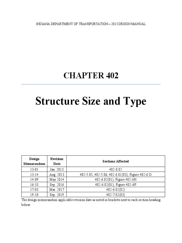 Indiana Design Manual: Structure Types | PDF