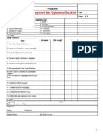 Compressed Gas Cylinders Checklist: Project No