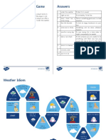 Weather Idiom Board Game Answers: Instruction Sheet