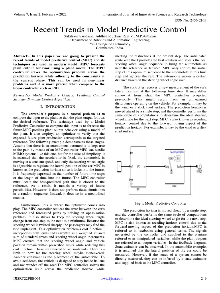 Model Predictive Control Trends | PDF | Control Theory | Systems Theory