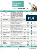 Tabela de Preco Pressurizada PHD