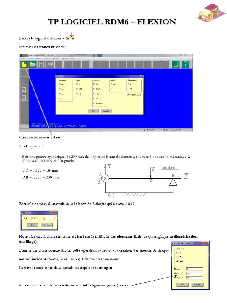 Guide d'utilisation du logiciel RDM6 Flexion | PDF | Flexion (matériau ...