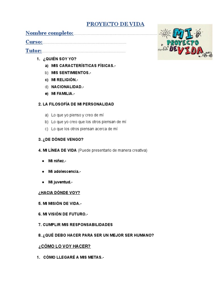 Proyecto de Vida Secundaria | PDF