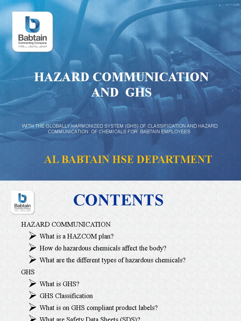 Hazard Communication & GHS Overview | PDF | Toxicity | Safety