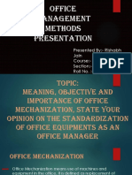 Office Management Methods Presentation: Presented By:-Rishabh Jain Course: - Omsp Section: - B Roll No.: - 72