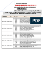 Mission Examination-Nov.2021: Time Table