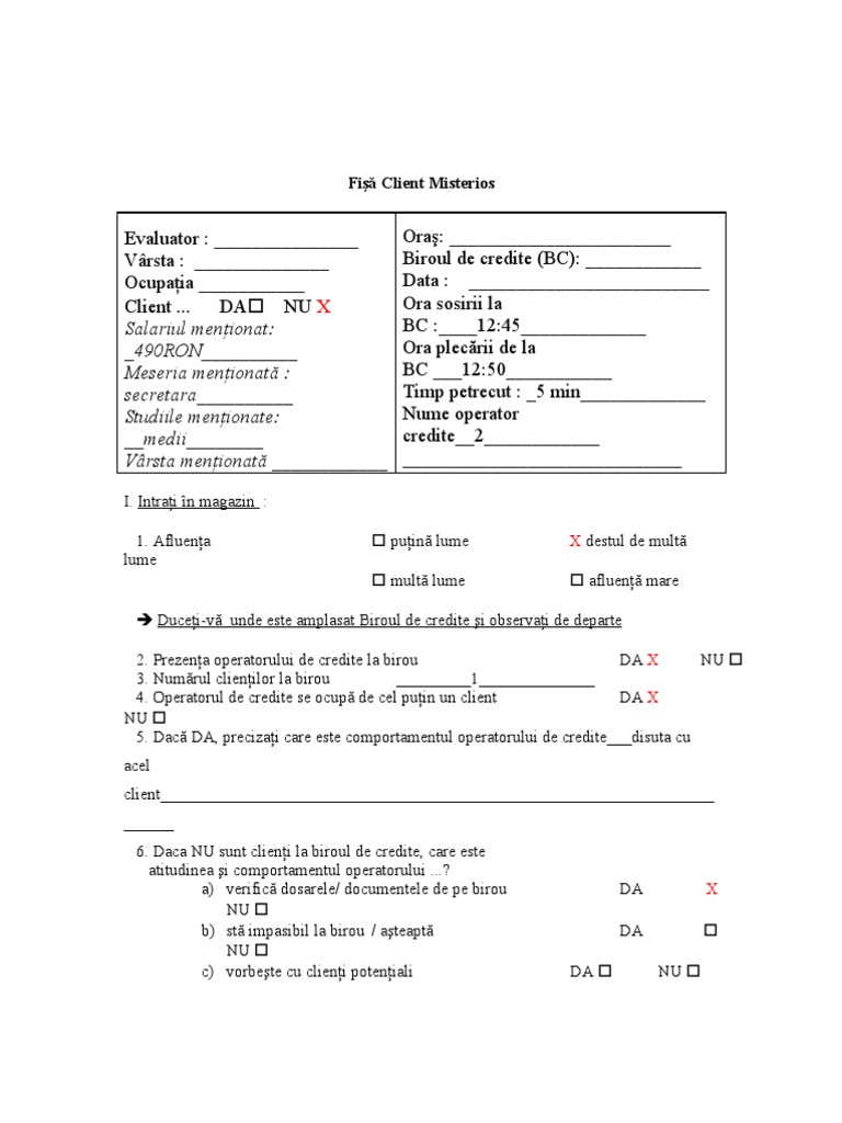 Fisa Client Misterios | PDF
