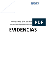 Ejemplo para Las Evidencias de Las Actividades El Plan de Trabajo 2021