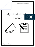 Guided Notes Packet - Argumentative Writing