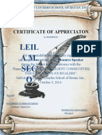 Leil AM. SEC O: Certificate of Appreciaton