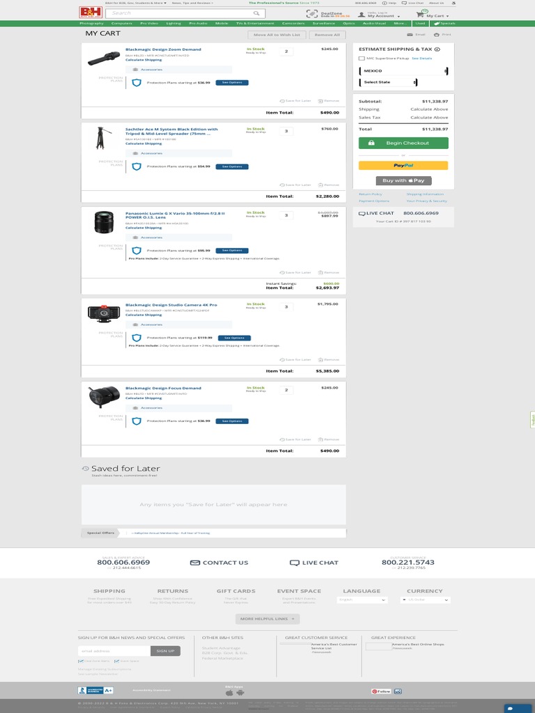 B&H Shopping Cart B&H Photo Video PDF Computing