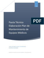 Pauta Técnica Elaboración Plan Mantenimiento Equipos Médicos