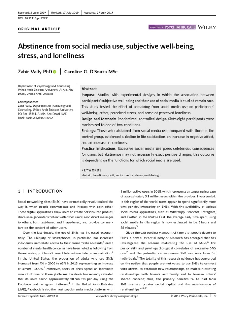Abstinence (Journal) PDF Social Networking Service Popular