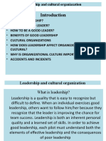 Leadership and Cultural Organization
