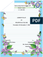 Lesson Plan IN Filipino & Tle 456 November 30-December 2 2021