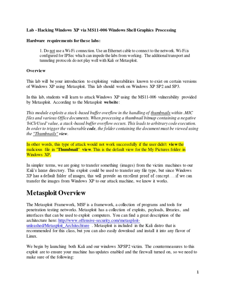 Lab+ +Hacking+Windows+XP+via+MS11 006+Windows+Shell+Graphics ...