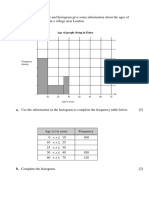 HISTOGRAMS AND FREQUENCY TABLES