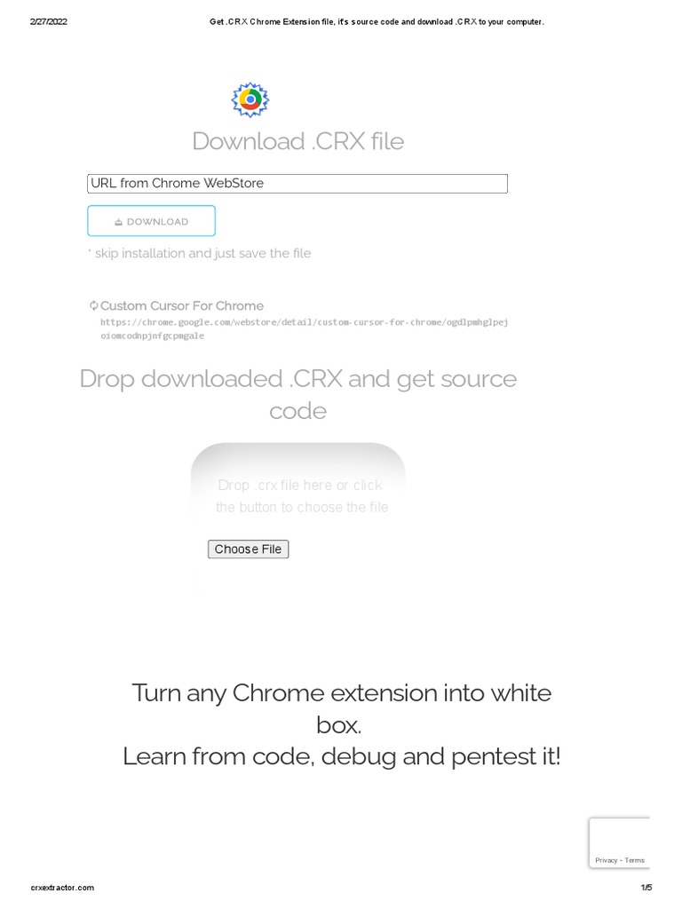 Get .CRX Chrome Extension File, It's Source Code and Download .CRX To