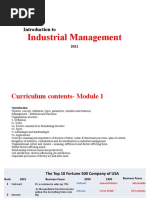 Introduction To Industrial Management Module 1, 2& 3