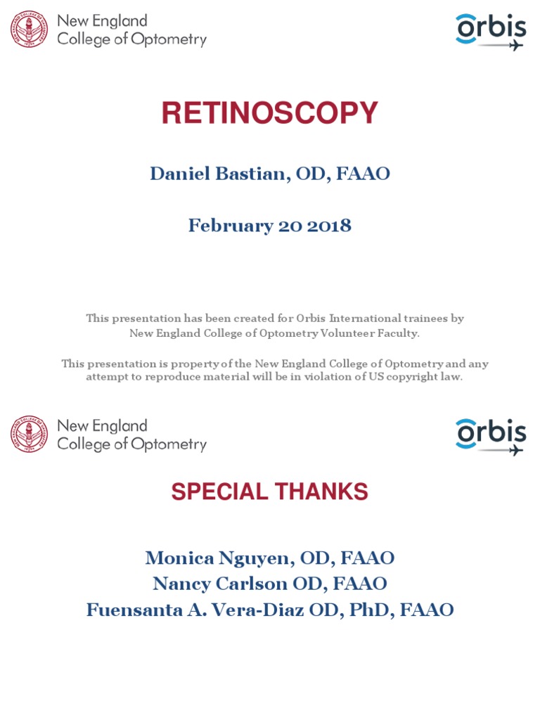 Retinoscopy Daniel Bastian, OD, FAAO February 20 2018 PDF Myopia