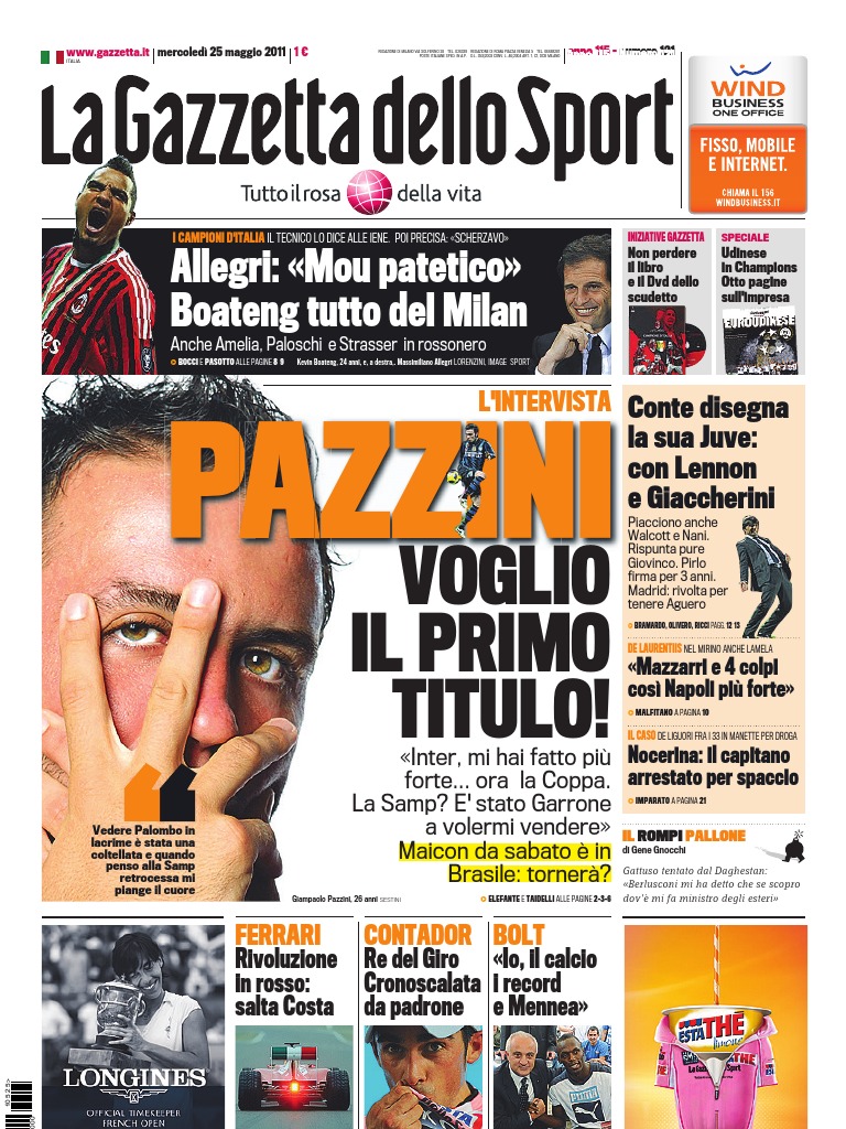 Gazzetta Dello Sport - 25 Maggio 2011 | PDF, image size:768x1024