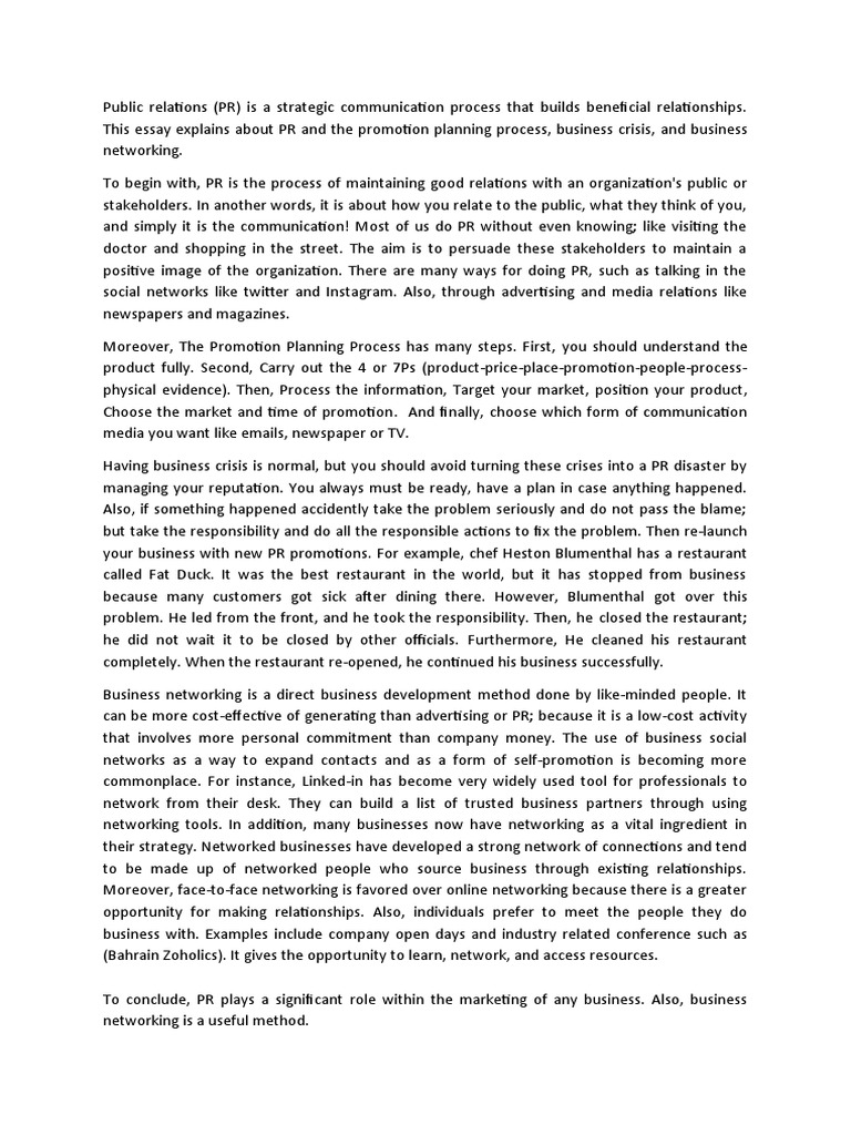 Public Relations PDF Public Relations Business Economics