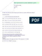 Calculation For Capacitor Bank Requirement For A Power Distribution System