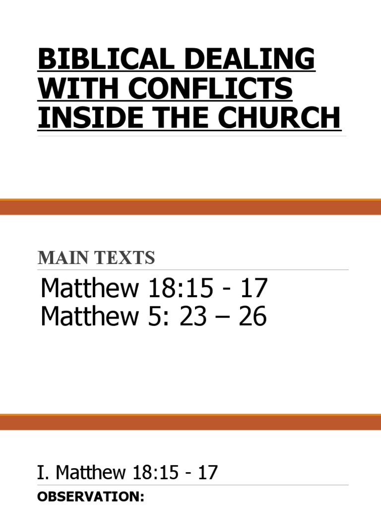 Biblical Conflict Resolution Steps | PDF | Weapons Of Mass Destruction