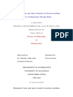 Dissipative Heat and Mass Transfer in Porous Medium Due To Continuously Moving Plate