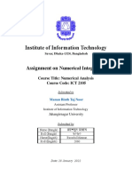 Institute of Information Technology: Assignment On Numerical Integration