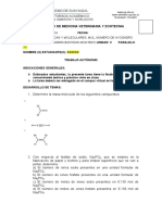 3.1 Trabajo Autónomo - Masas Moleculares, Atómicas, Mol, Número de Avogadro, Composición Porcentual, Fórmula Empírica y Molecular