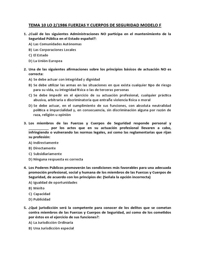 Fuerzas y Cuerpos de Seguridad en España | PDF | Policía | Estado ...