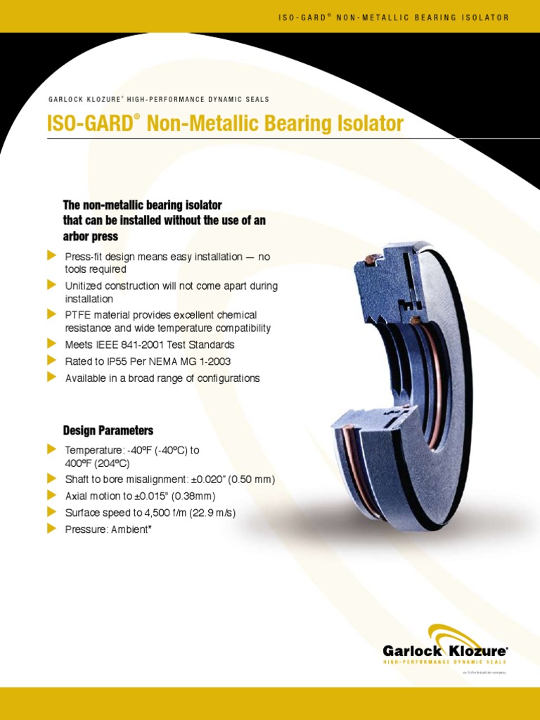 IsoGard NonMetallic Bearing Isolator PDF Bearing (Mechanical) Mechanical Engineering