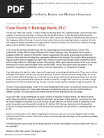 Case Study 1 - Barings Bank, PLC. - EBF 301 - Global Finance For The Earth, Energy, and Materials Industries