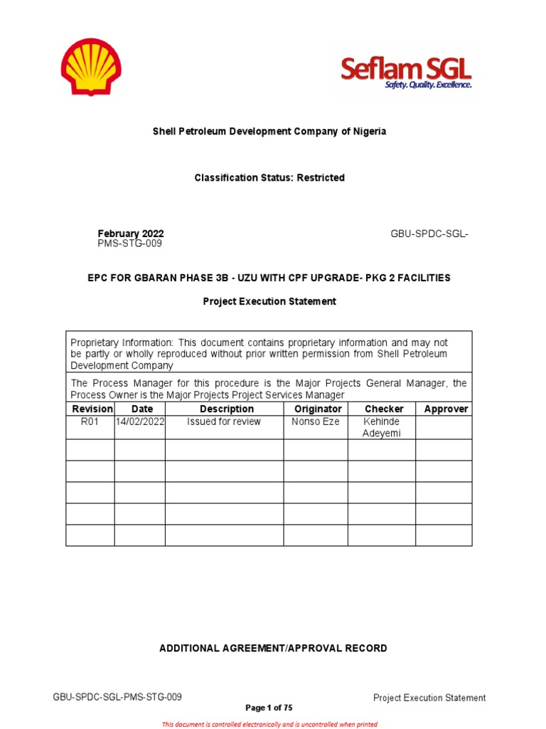 Project Execution Statement New 1 | PDF | Pipe (Fluid Conveyance ...