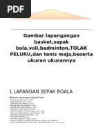 TENIS MEJA: A. Ukuran Meja Tenis Meja