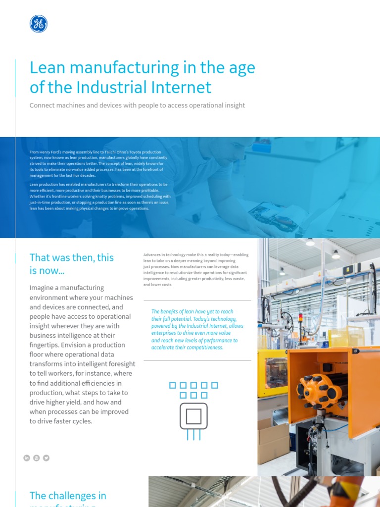 Lean Manufacturing in The Age of The Industrial Internet Ge Digital ...