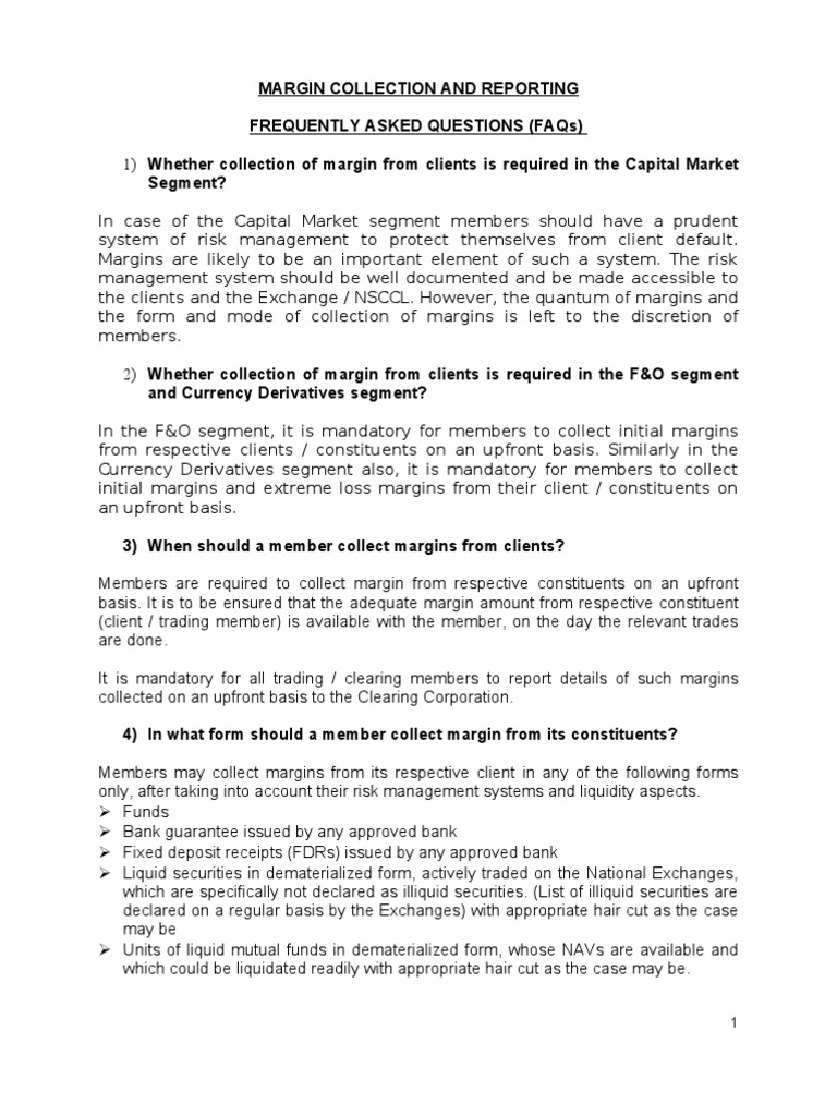 Nse Mem Faq Compliance Margin Finance Securities Finance - 