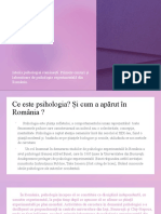 Istoria Psihologiei Românești. Primele Cursuri Și Laboratoare de Psihologie Experimentală Din România