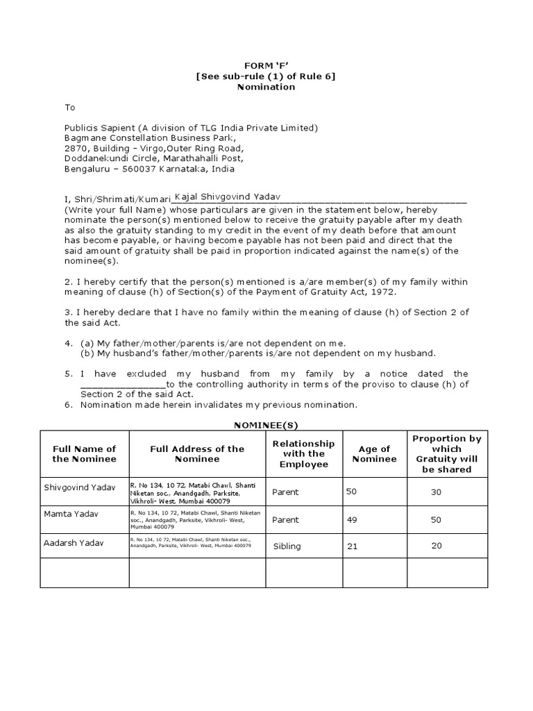 form-f-see-sub-rule-1-of-rule-6-nomination-kajal-shivgovind-yadav